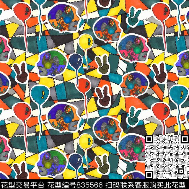 马克笔趣味水彩传统印花华亿平台下载（图片编号: 835566） - 瓦栏（Walan）