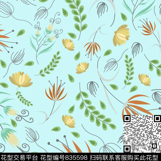 传统民族风几何花卉花朵花卉传统印花华亿平台下载（图片编号: 835598） - 瓦栏（Walan）