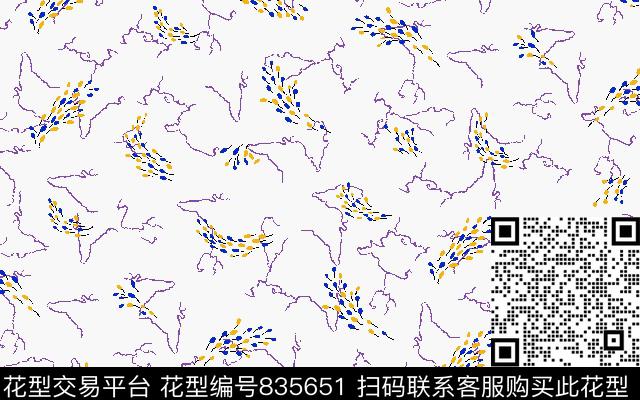 盛夏的果实不规则几何李子传统印花华亿平台下载（图片编号: 835651） - 瓦栏（Walan）