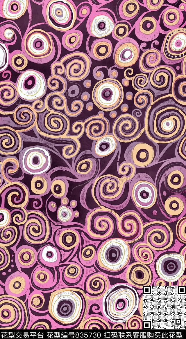 不规则几何日韩风欧式传统印花华亿平台下载（图片编号: 835730） - 瓦栏（Walan）