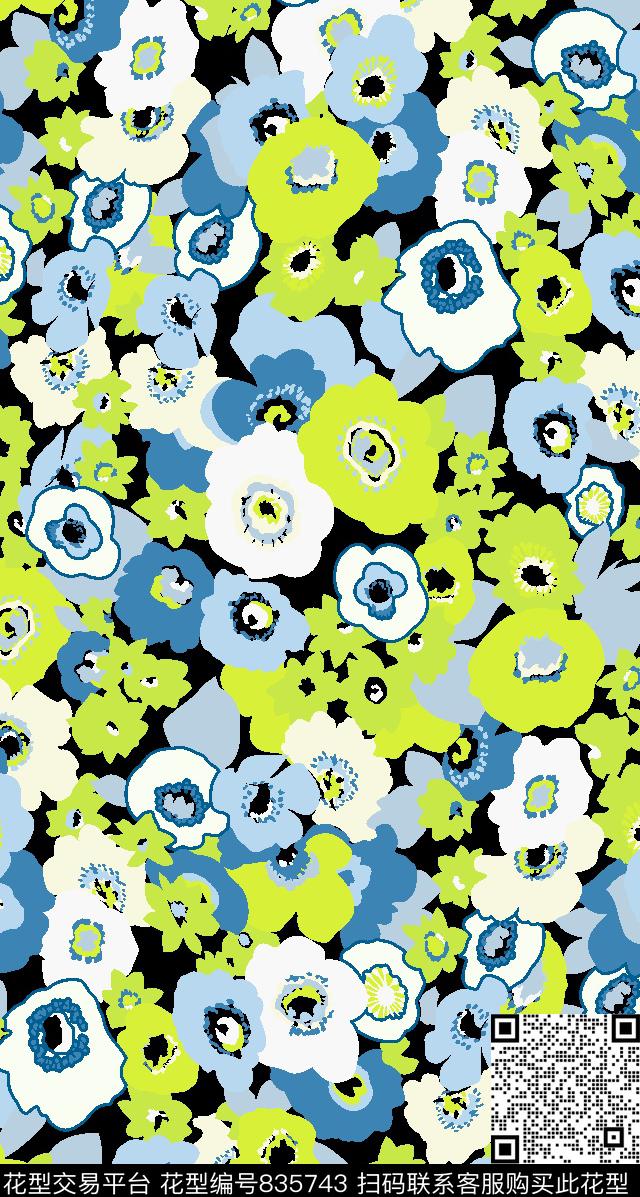 玫瑰兰花日韩风传统印花华亿平台下载（图片编号: 835743） - 瓦栏（Walan）