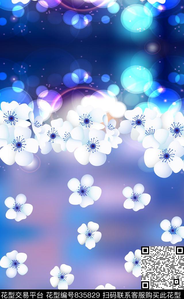 时尚女装花卉梦幻数码印花华亿平台下载（图片编号: 835829） - 瓦栏（Walan）