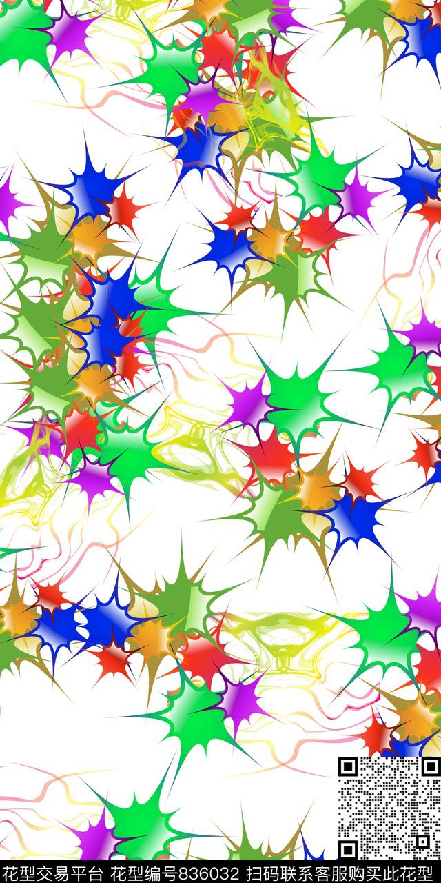 抽象纹理几何线条数码印花华亿平台下载（图片编号: 836032） - 瓦栏（Walan）