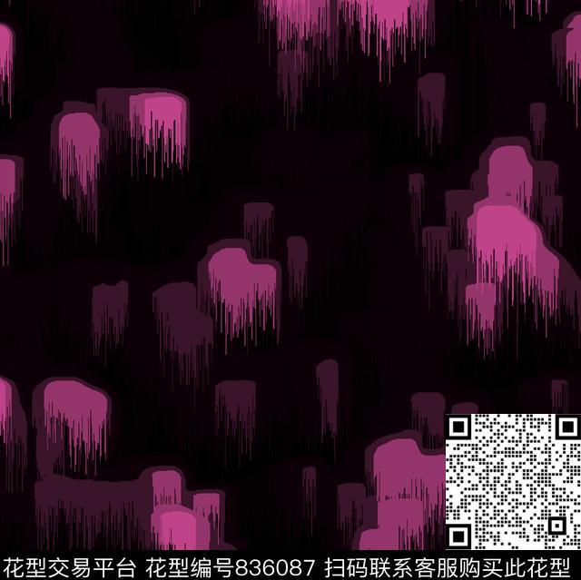 几何暗夜迷彩女裤传统印花华亿平台下载（图片编号: 836087） - 瓦栏（Walan）