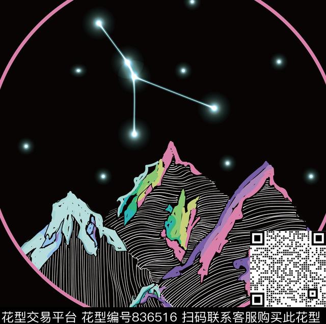 夜空星辰星空数码印花华亿平台下载（图片编号: 836516） - 瓦栏（Walan）