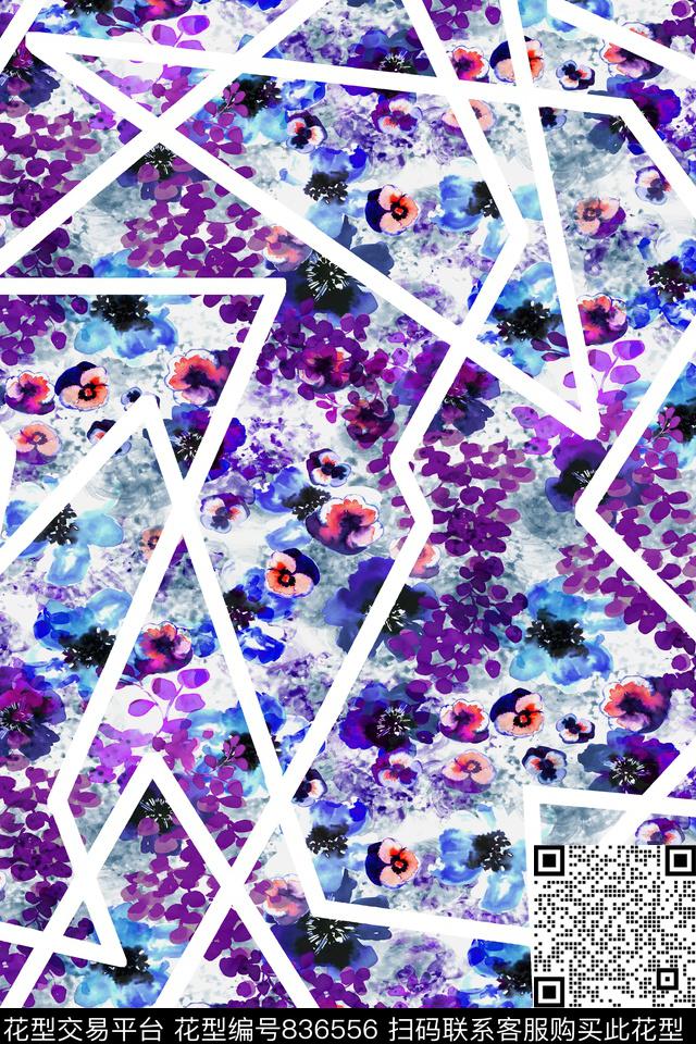 女装不规则几何数码印花数码印花华亿平台下载（图片编号: 836556） - 瓦栏（Walan）