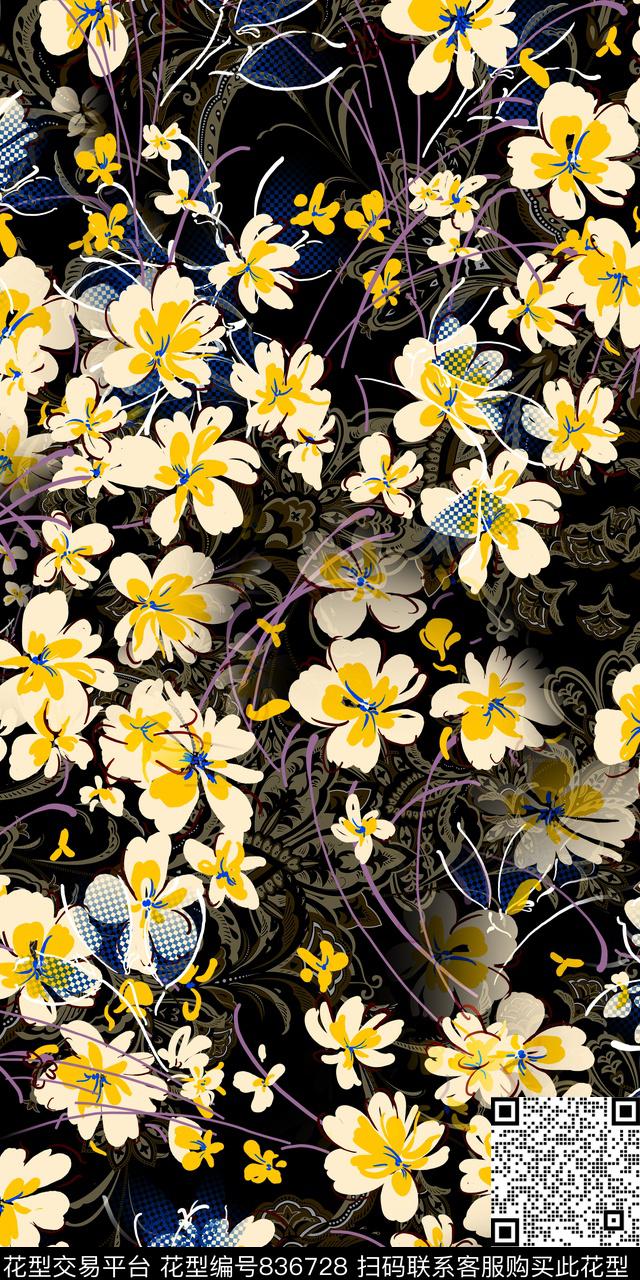 数码乱花小碎花数码印花华亿平台下载（图片编号: 836728） - 瓦栏（Walan）