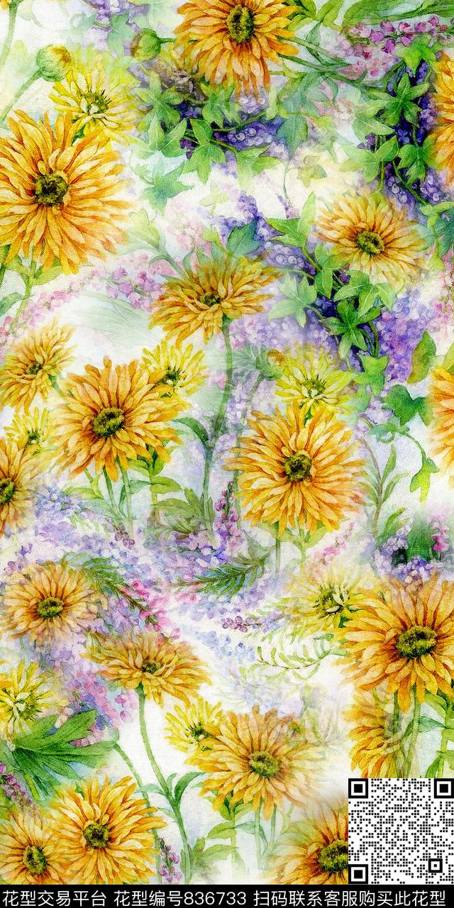 数码乱花小碎花数码印花华亿平台下载（图片编号: 836733） - 瓦栏（Walan）