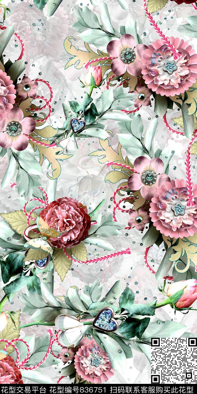 数码乱花小碎花数码印花华亿平台下载（图片编号: 836751） - 瓦栏（Walan）