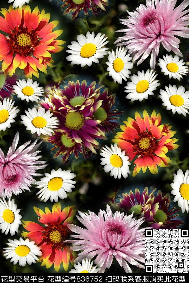 时尚女装花卉数码印花华亿平台下载（图片编号: 836752） - 瓦栏（Walan）