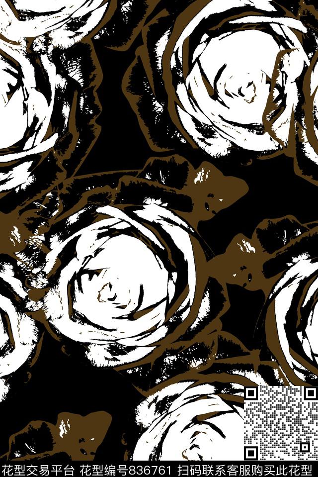 时尚女装花卉传统印花华亿平台下载（图片编号: 836761） - 瓦栏（Walan）