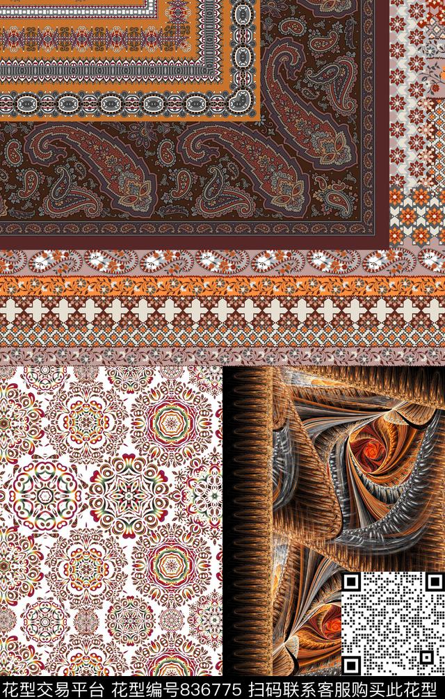 定位花纹民族风数码印花华亿平台下载（图片编号: 836775） - 瓦栏（Walan）