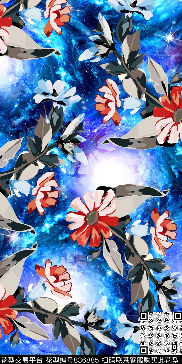 玉兰花花朵牡丹数码印花华亿平台下载（图片编号: 836885） - 瓦栏（Walan）