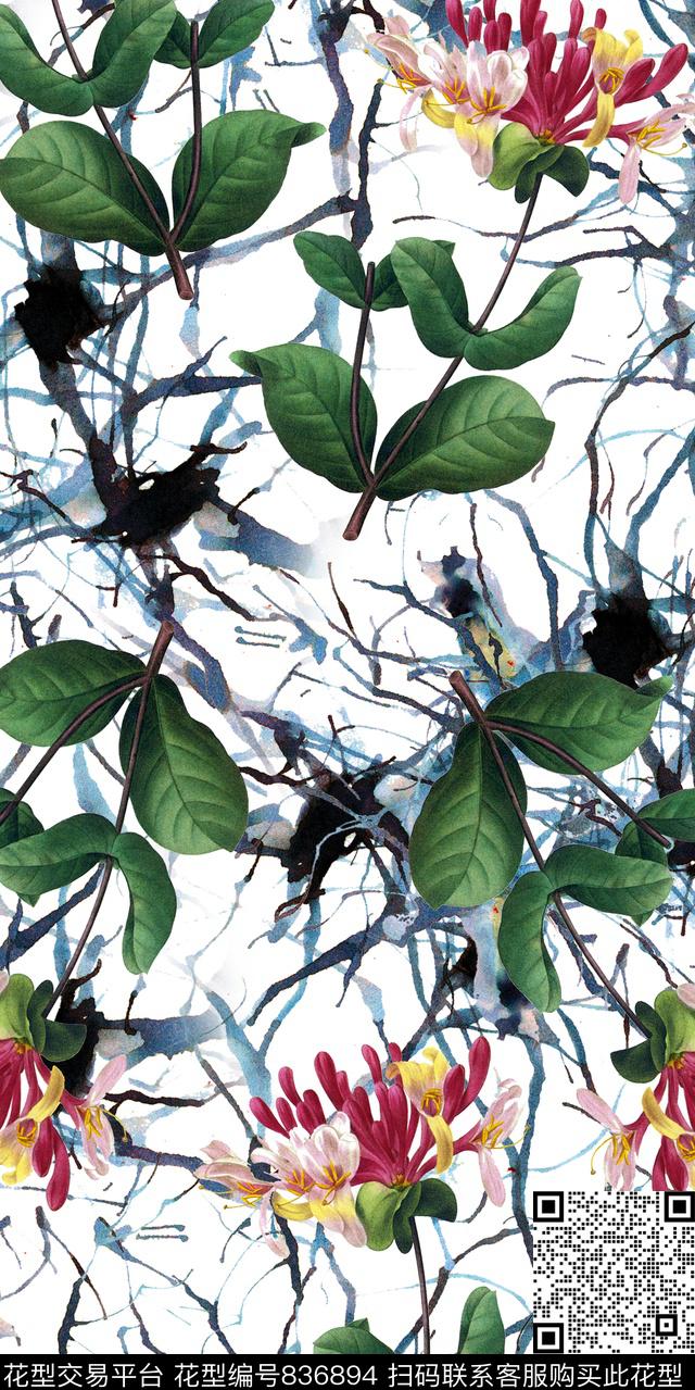 郁金香三色堇罂粟花数码印花华亿平台下载（图片编号: 836894） - 瓦栏（Walan）