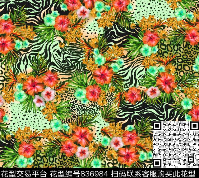 牵牛花花朵花卉数码印花华亿平台下载（图片编号: 836984） - 瓦栏（Walan）
