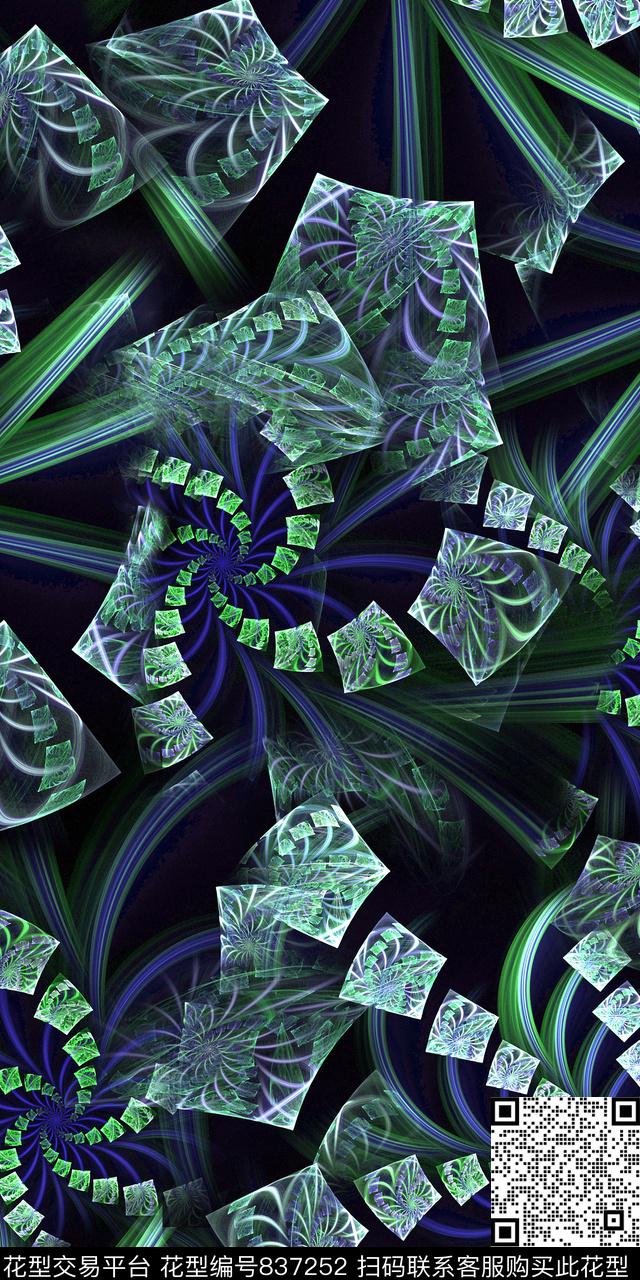 数码抽象炫彩数码印花华亿平台下载（图片编号: 837252） - 瓦栏（Walan）