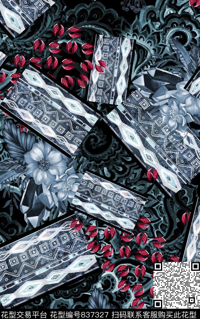 中国风欧式波西米亚数码印花华亿平台下载（图片编号: 837327） - 瓦栏（Walan）