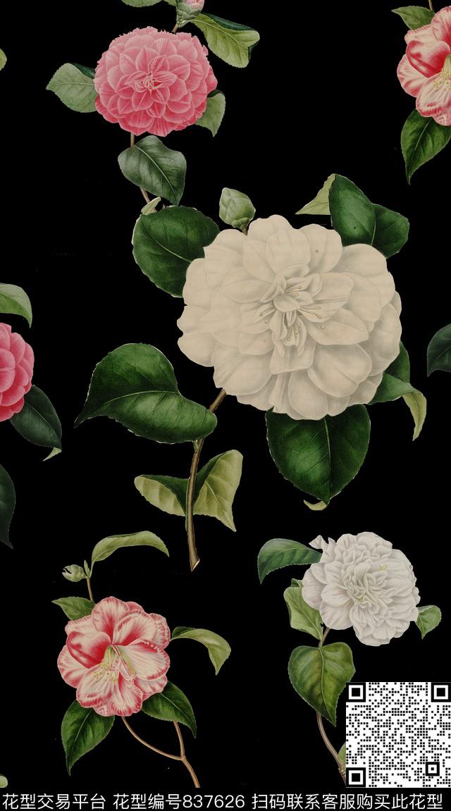 花卉创意服装面料创意图案设计数码印花华亿平台下载（图片编号: 837626） - 瓦栏（Walan）