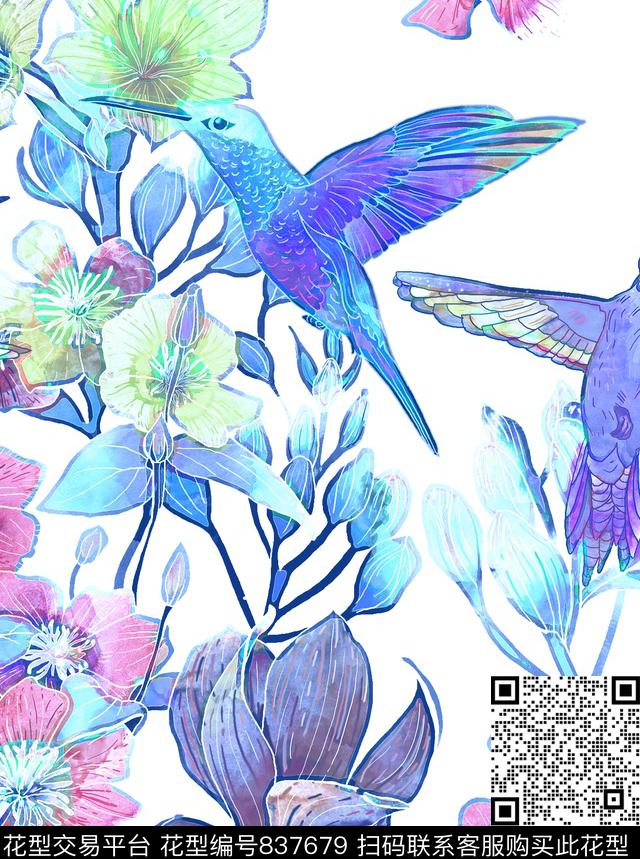 大花花卉花朵数码印花华亿平台下载（图片编号: 837679） - 瓦栏（Walan）