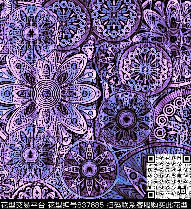 土耳其风格巴洛克波西米亚传统印花华亿平台下载（图片编号: 837685） - 瓦栏（Walan）