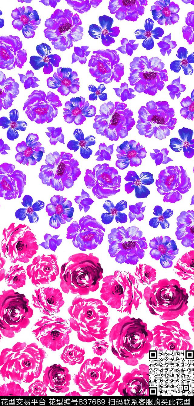 小碎花花卉花朵数码印花华亿平台下载（图片编号: 837689） - 瓦栏（Walan）