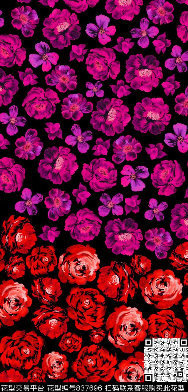 小碎花花卉花朵数码印花华亿平台下载（图片编号: 837696） - 瓦栏（Walan）