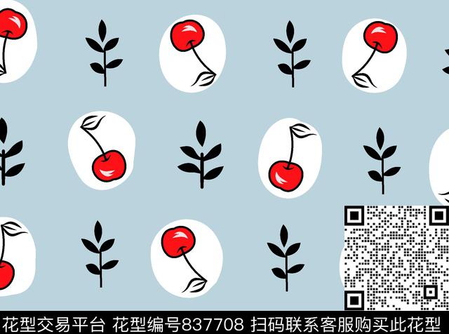 树叶樱桃花朵传统印花华亿平台下载（图片编号: 837708） - 瓦栏（Walan）