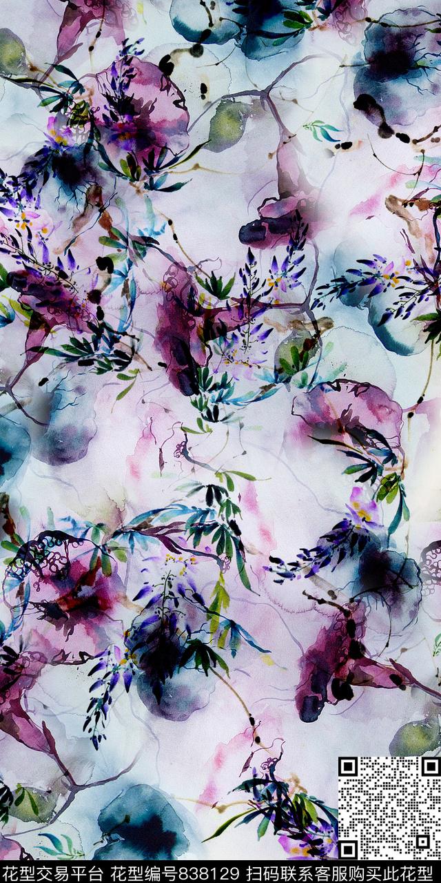 小碎花花卉乱花数码印花华亿平台下载（图片编号: 838129） - 瓦栏（Walan）