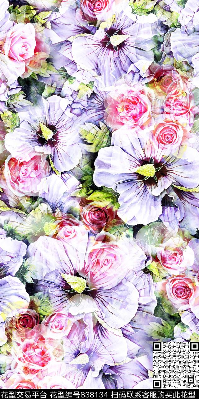 小碎花花卉乱花数码印花华亿平台下载（图片编号: 838134） - 瓦栏（Walan）
