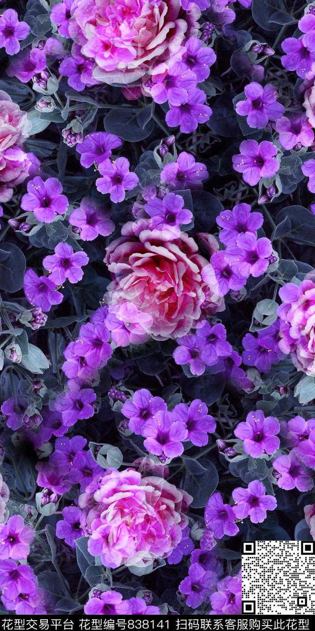 小碎花花卉乱花数码印花华亿平台下载（图片编号: 838141） - 瓦栏（Walan）