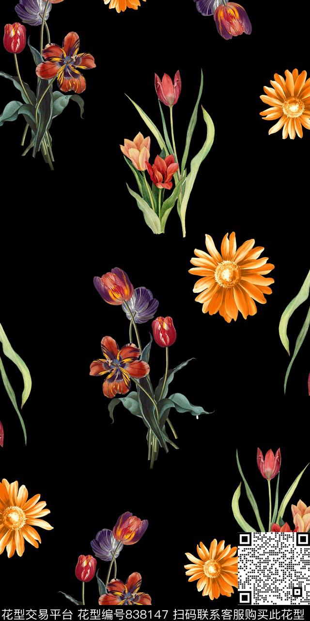 小碎花真花花卉数码印花华亿平台下载（图片编号: 838147） - 瓦栏（Walan）