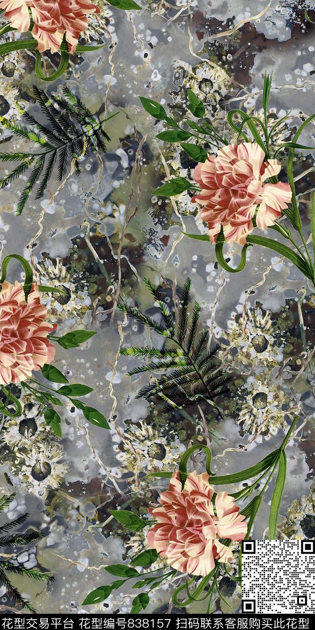 小碎花花卉乱花数码印花华亿平台下载（图片编号: 838157） - 瓦栏（Walan）