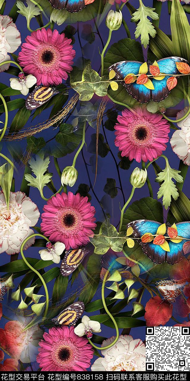 小碎花花卉花朵数码印花华亿平台下载（图片编号: 838158） - 瓦栏（Walan）