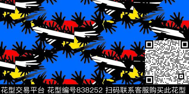 手掌几何错接传统印花华亿平台下载（图片编号: 838252） - 瓦栏（Walan）