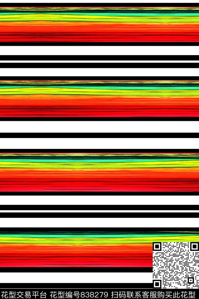 条纹彩虹条纹时尚活力传统印花华亿平台下载（图片编号: 838279） - 瓦栏（Walan）