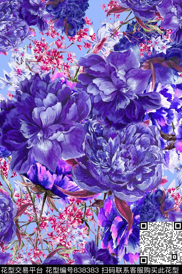 花卉肌理叶子数码印花华亿平台下载（图片编号: 838383） - 瓦栏（Walan）