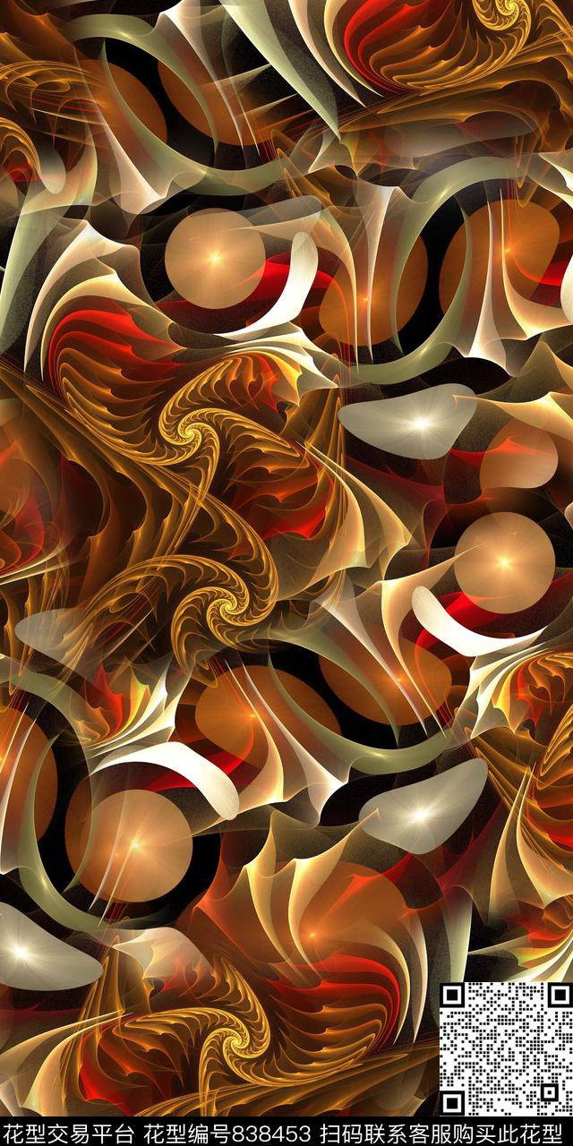 分形抽象乱花数码印花华亿平台下载（图片编号: 838453） - 瓦栏（Walan）