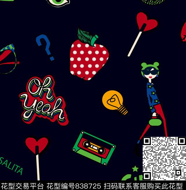 童装卡通可爱童装传统印花华亿平台下载（图片编号: 838725） - 瓦栏（Walan）