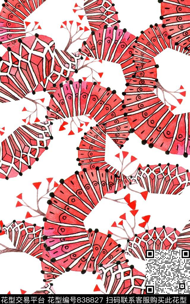 民族风波西米亚色块传统印花华亿平台下载（图片编号: 838827） - 瓦栏（Walan）