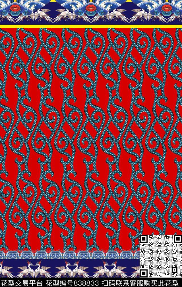 民族风中国风波西米亚数码印花华亿平台下载（图片编号: 838833） - 瓦栏（Walan）