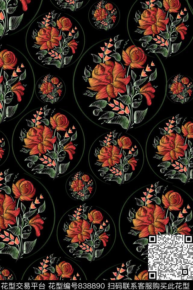 波西米亚民族风中国风数码印花华亿平台下载（图片编号: 838890） - 瓦栏（Walan）