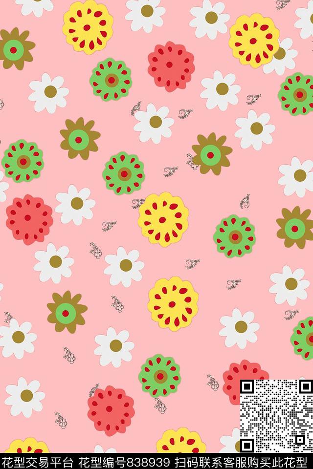 小碎花花卉可爱传统印花华亿平台下载（图片编号: 838939） - 瓦栏（Walan）