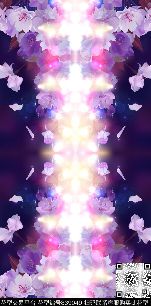 渐变花卉女装数码印花华亿平台下载（图片编号: 839049） - 瓦栏（Walan）