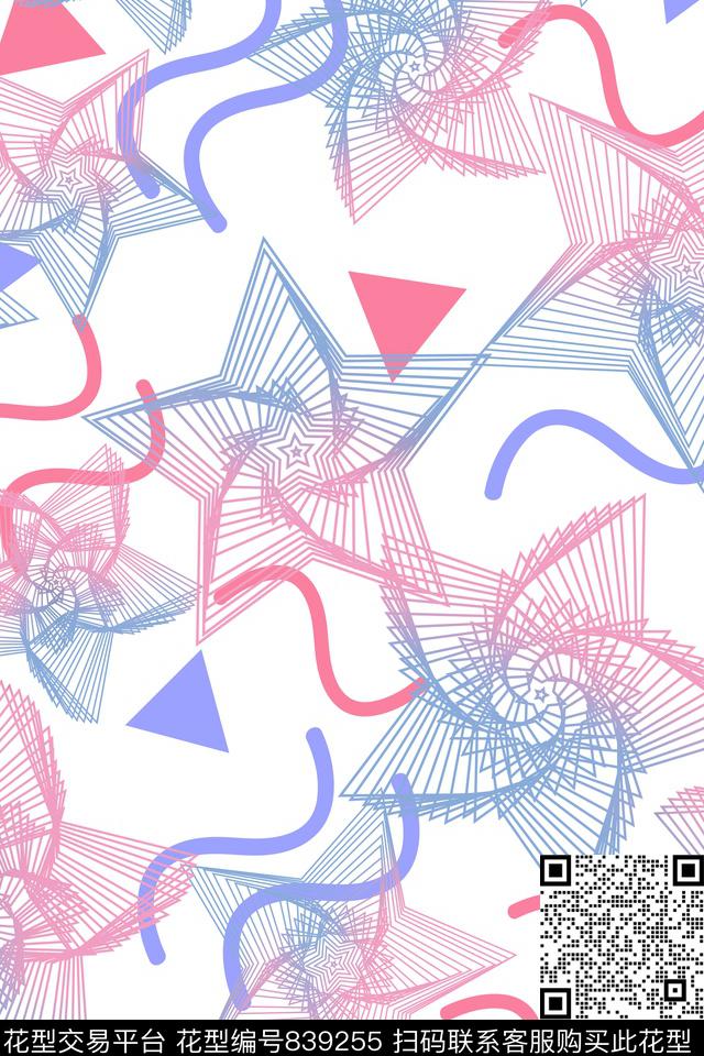 趣味色块三角形传统印花华亿平台下载（图片编号: 839255） - 瓦栏（Walan）