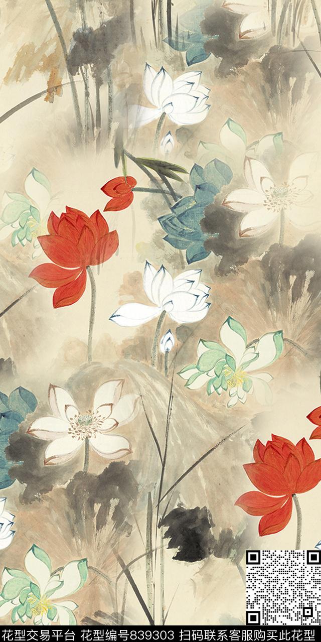 花瓣花朵花卉数码印花华亿平台下载（图片编号: 839303） - 瓦栏（Walan）