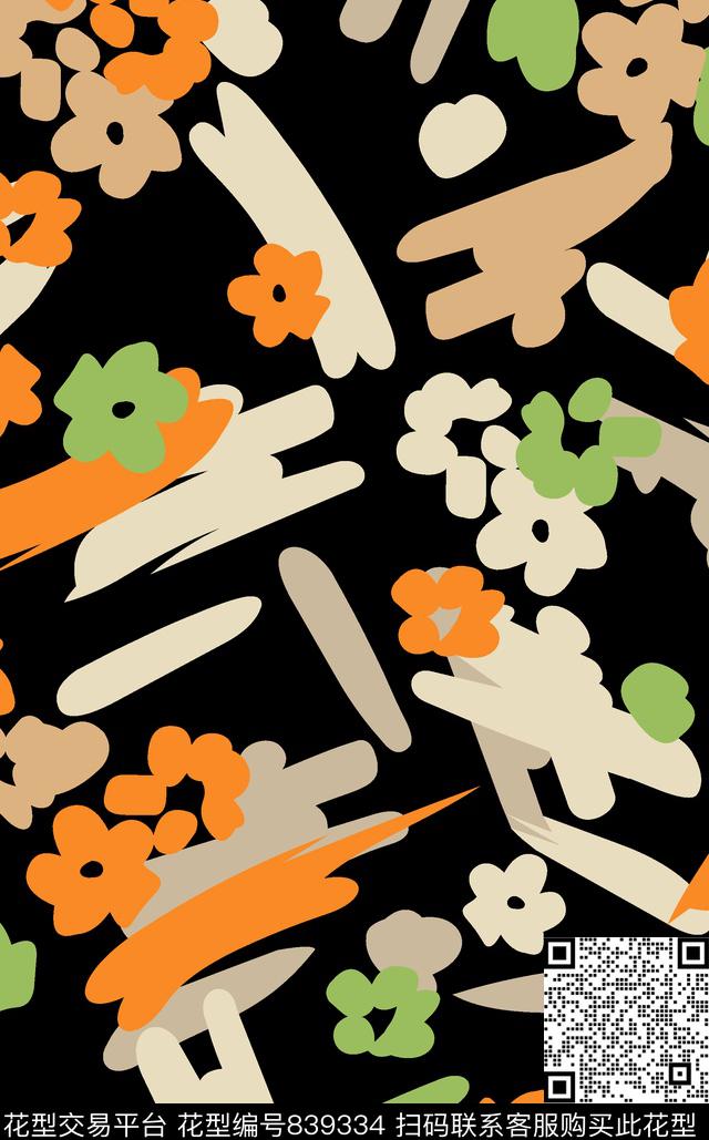斜纹花卉几何小花秋冬花卉传统印花华亿平台下载（图片编号: 839334） - 瓦栏（Walan）