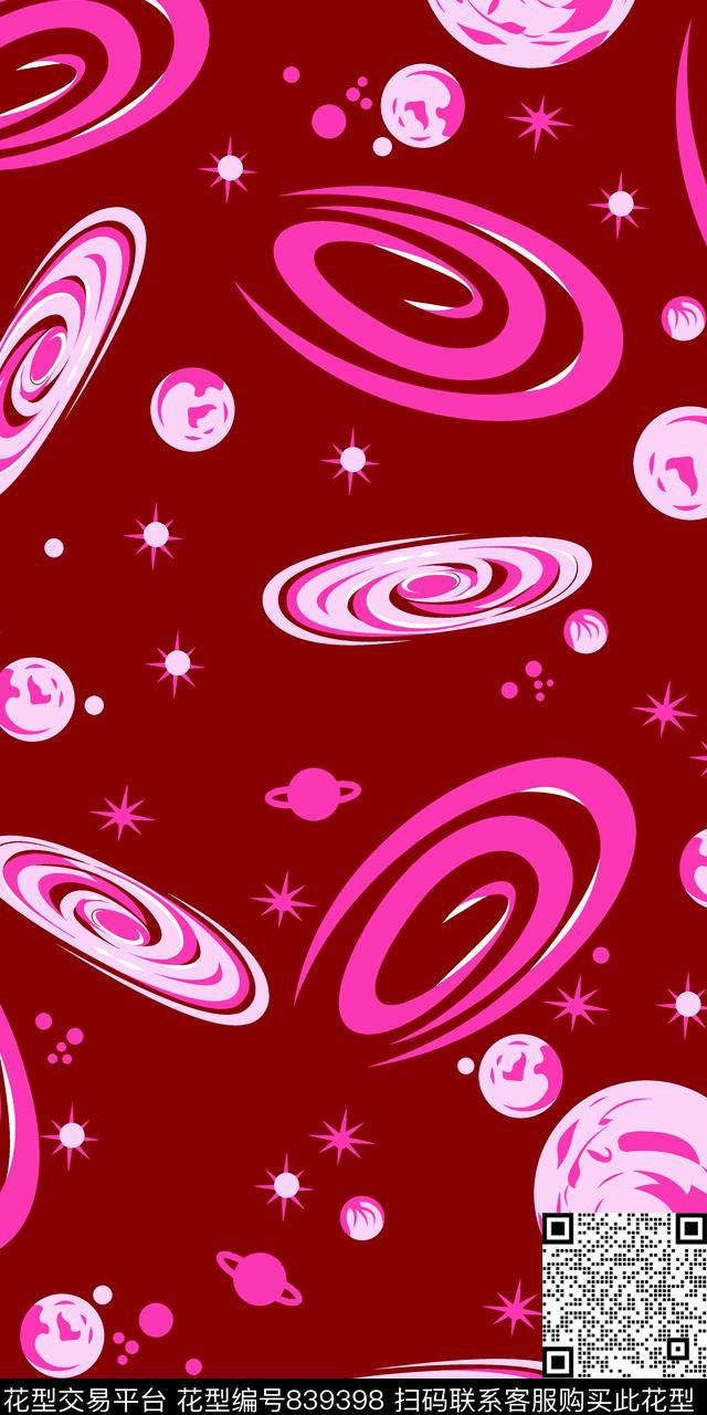 大牌秋冬花卉外太空星空星河传统印花华亿平台下载（图片编号: 839398） - 瓦栏（Walan）