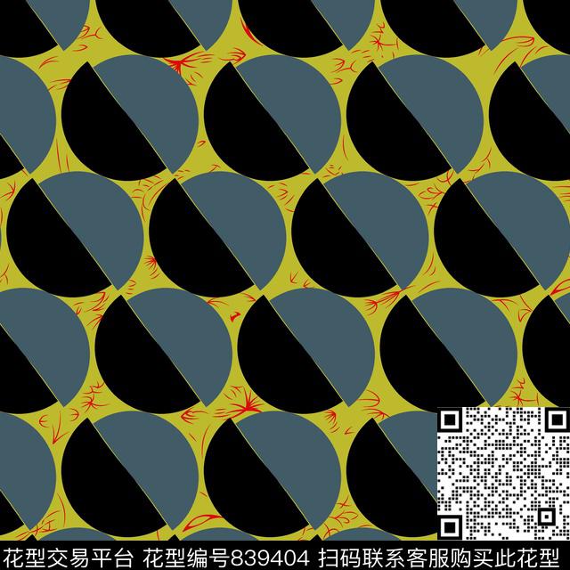 几何圆圈半切圆大牌秋冬花卉传统印花华亿平台下载（图片编号: 839404） - 瓦栏（Walan）