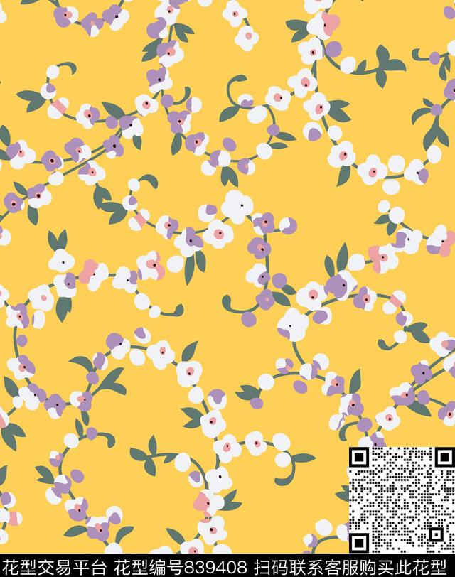 满版小碎花大牌秋冬花卉碎花传统印花华亿平台下载（图片编号: 839408） - 瓦栏（Walan）