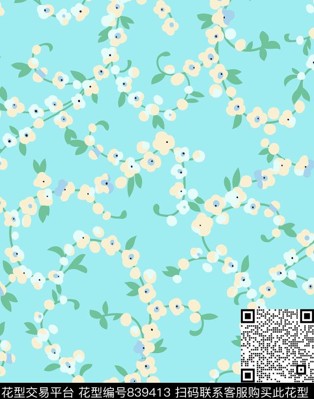 满版小碎花大牌秋冬花卉碎花传统印花华亿平台下载（图片编号: 839413） - 瓦栏（Walan）